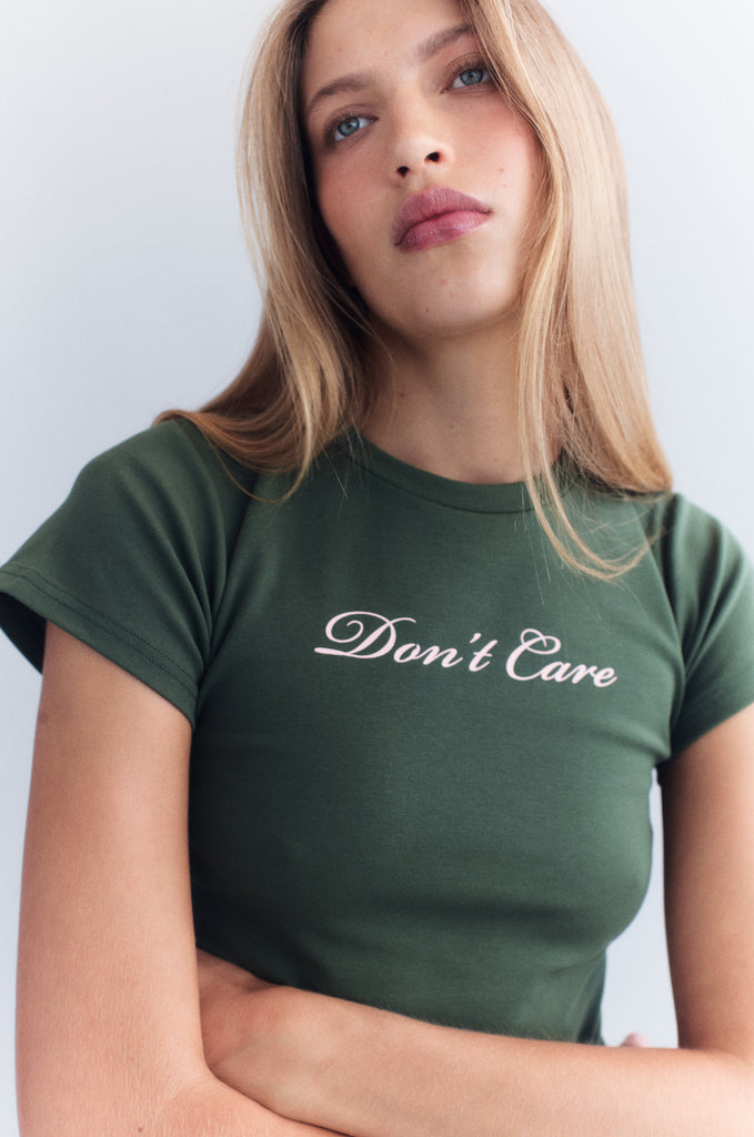 Don't Care Tee | Khaki