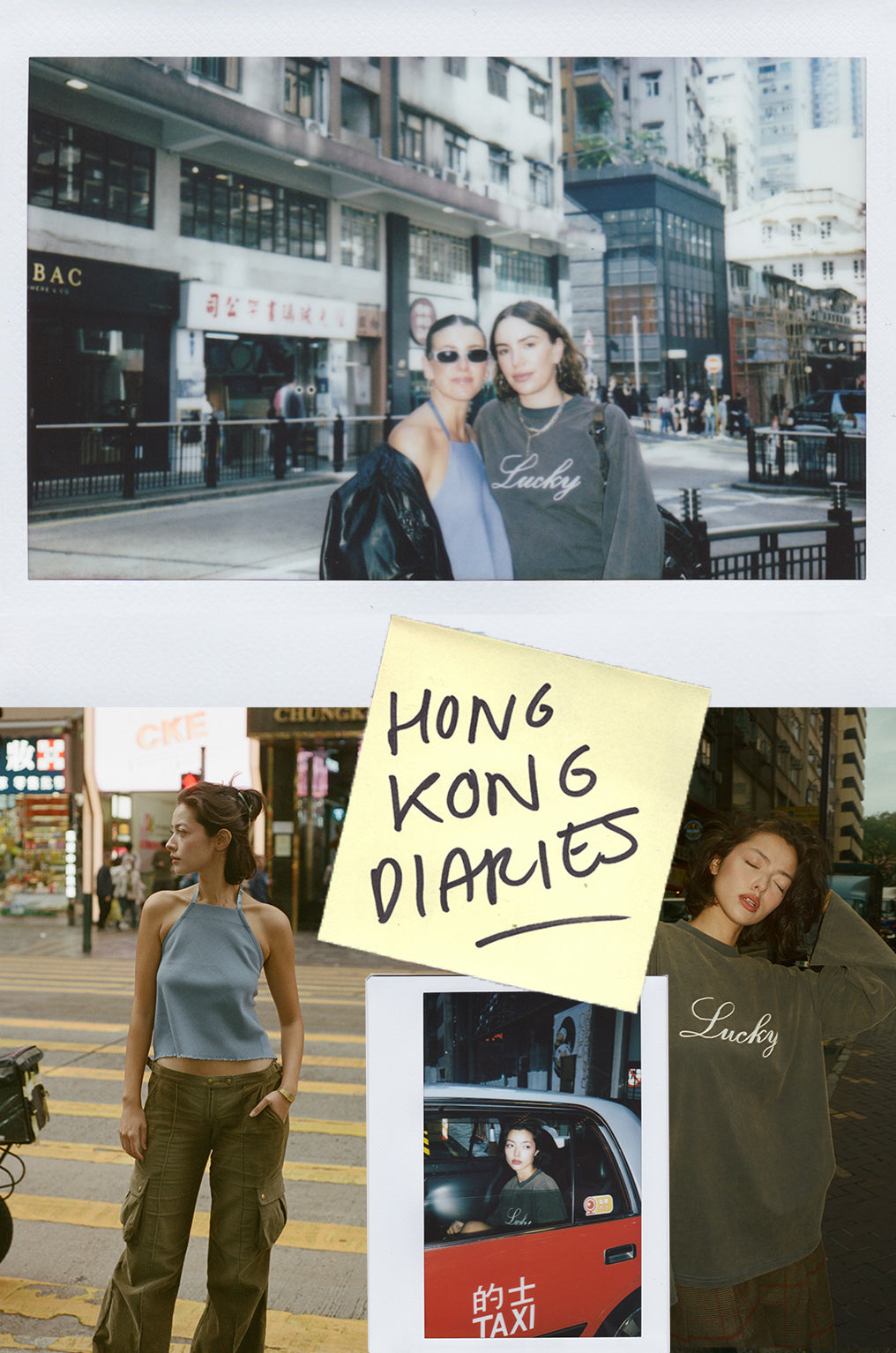 Hong Kong Diaries collage with city and model photos
