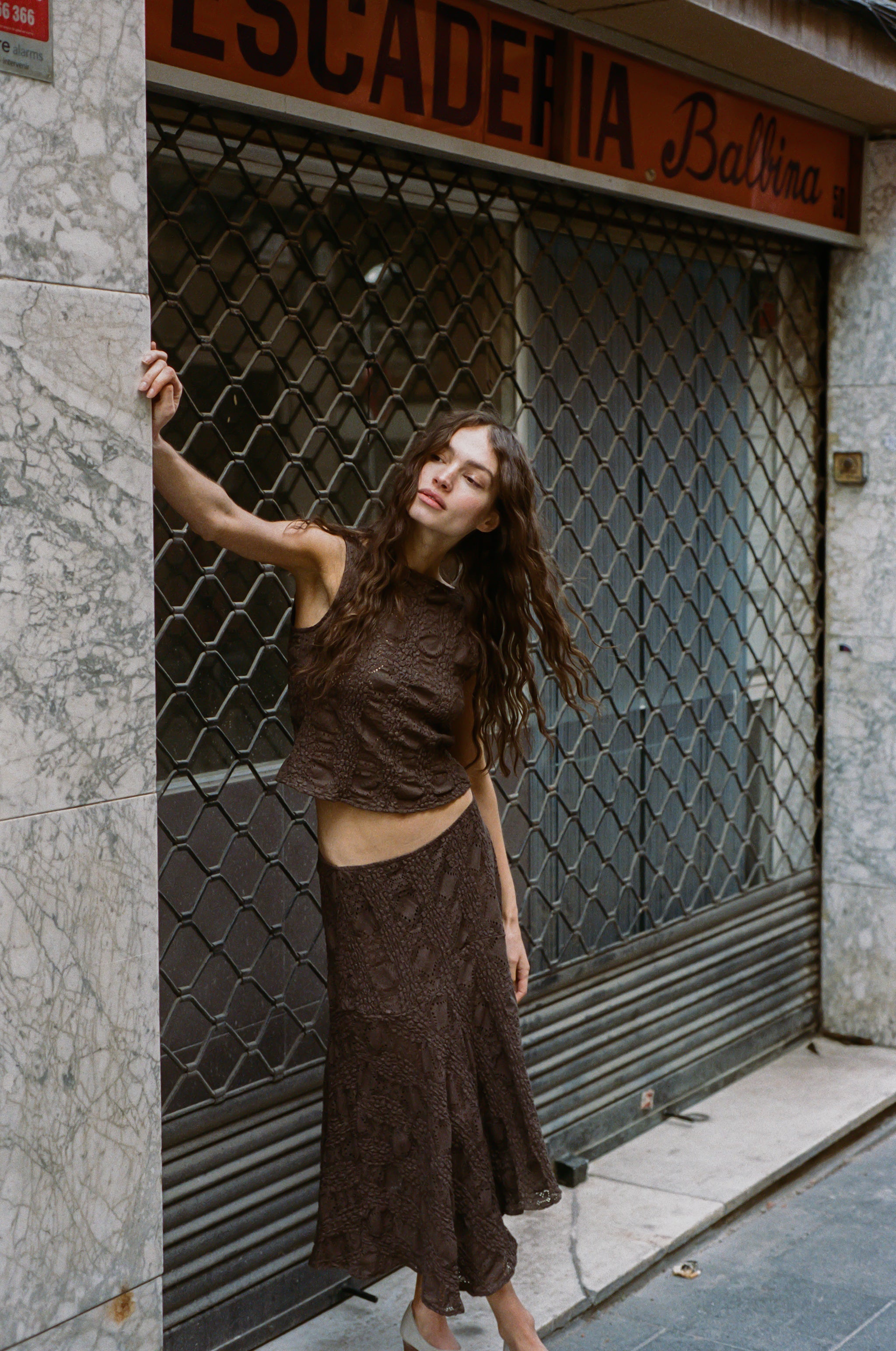 andmary Mel gather skirt brown M andmary Mel gather skirt brown S