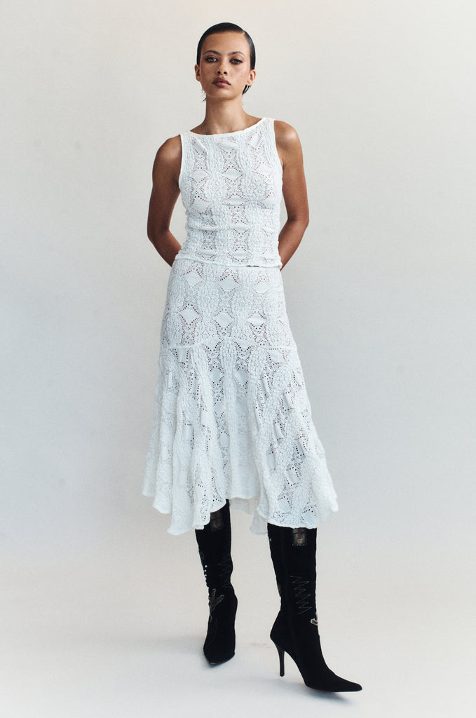 Maeve Midi Skirt | White