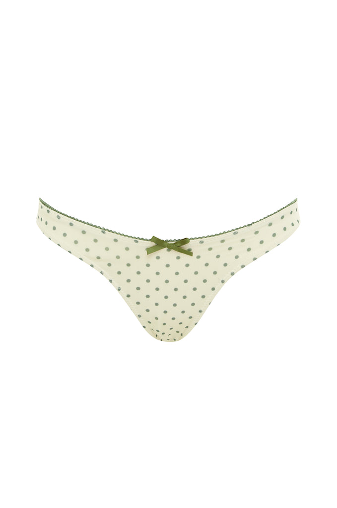 Jeanie Bikini Bottom | Green Polka Dot