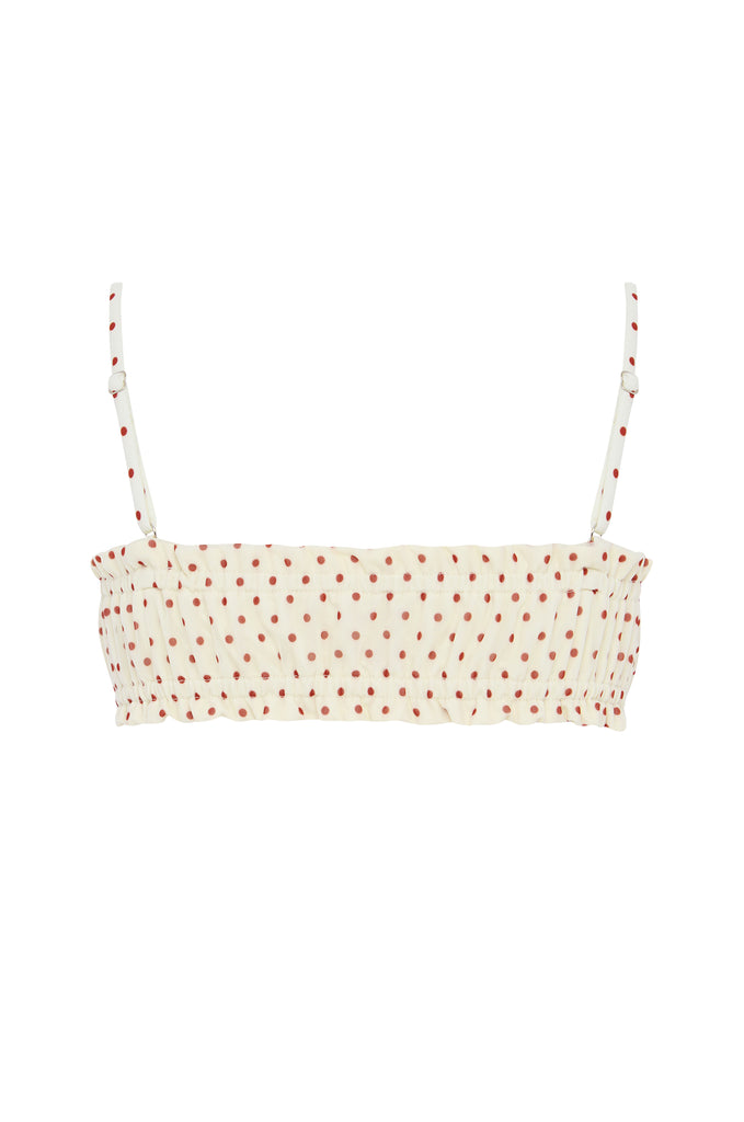 Lottie Bikini Top | Cream Polka Dot