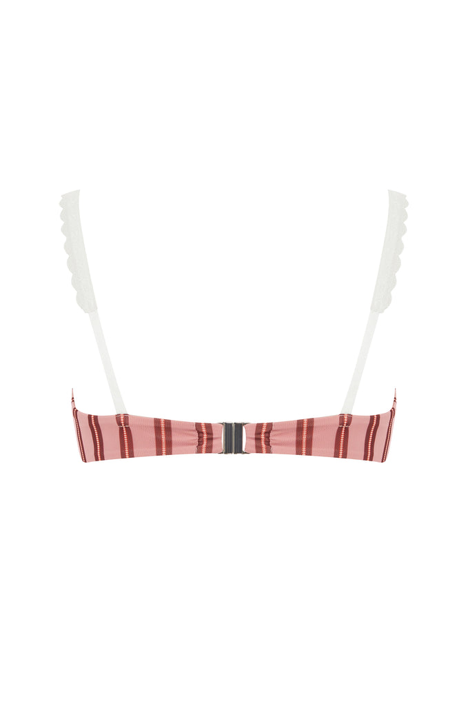 Jeanie Bikini Top | Pink Stripe