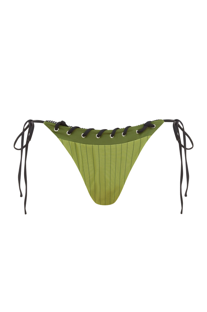 Juni Bikini Bottom | Khaki Pinstripe