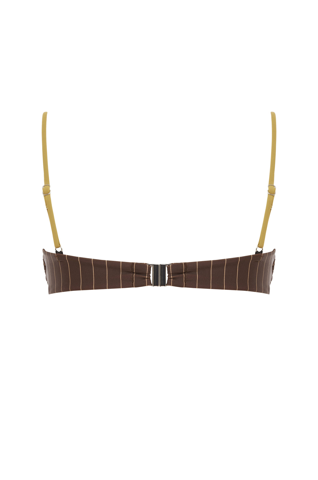 Jeanie Bikini Top | Brown Pinstripe