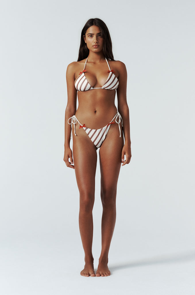 Juni Bikini Bottom | Cream Stripe