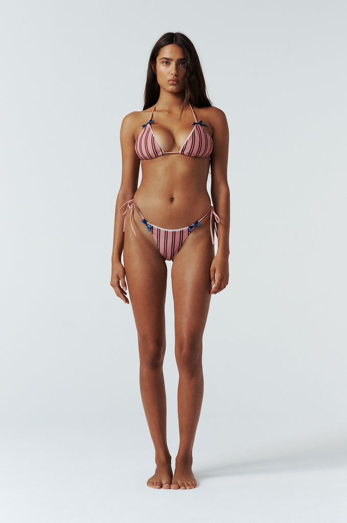 Juni Bikini Top | Pink Stripe