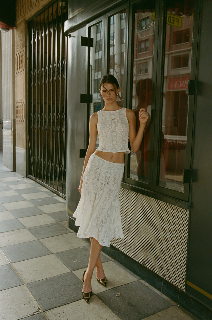 Maeve Midi Skirt | White