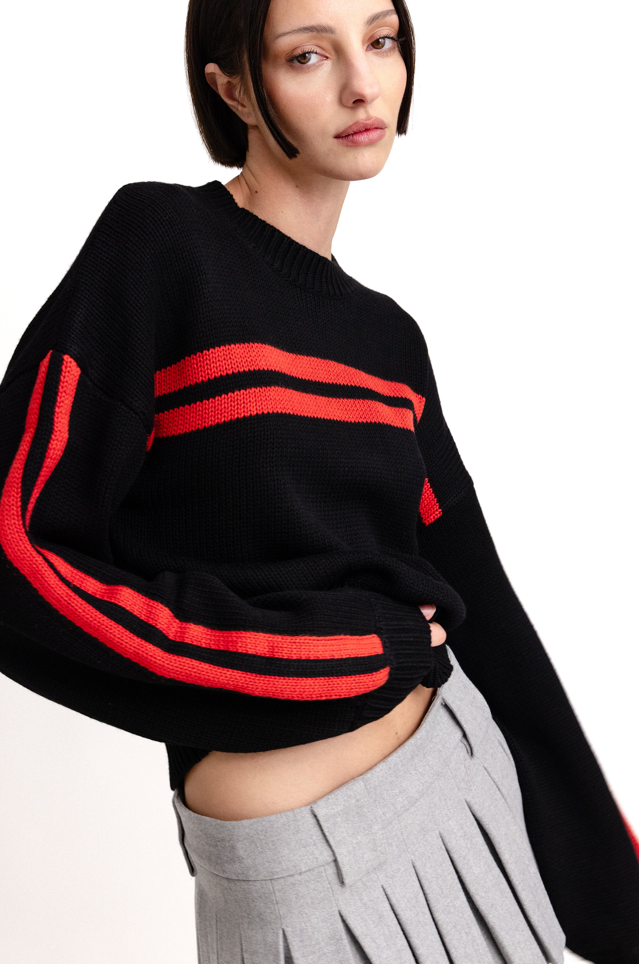Olivia Sweater | Black / Red – With Jéan