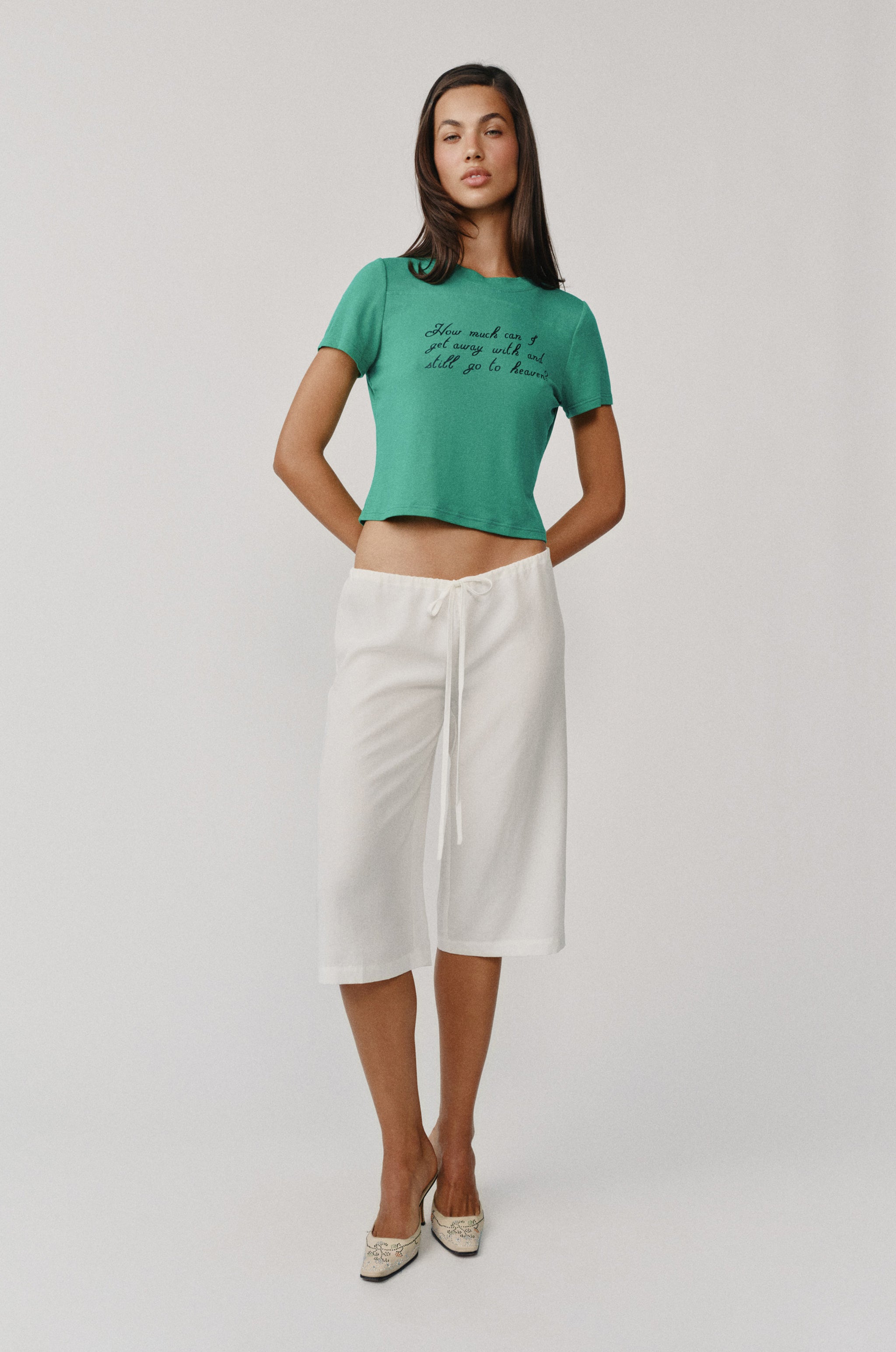 Arden Capri Pant | White – With Jéan