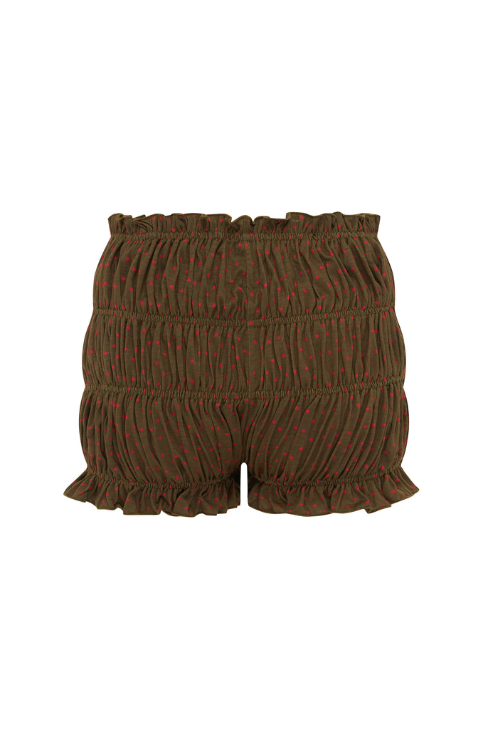 Bea Shorts | Brown Polka Dot