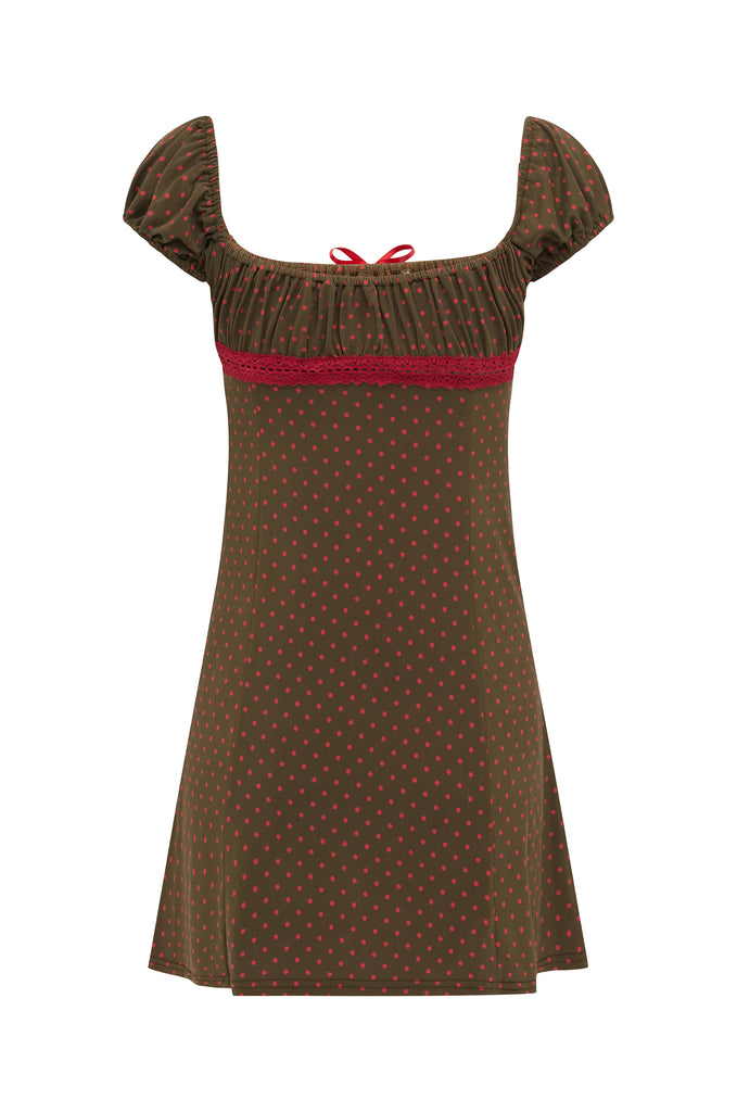 Billie Dress | Brown Polka Dot