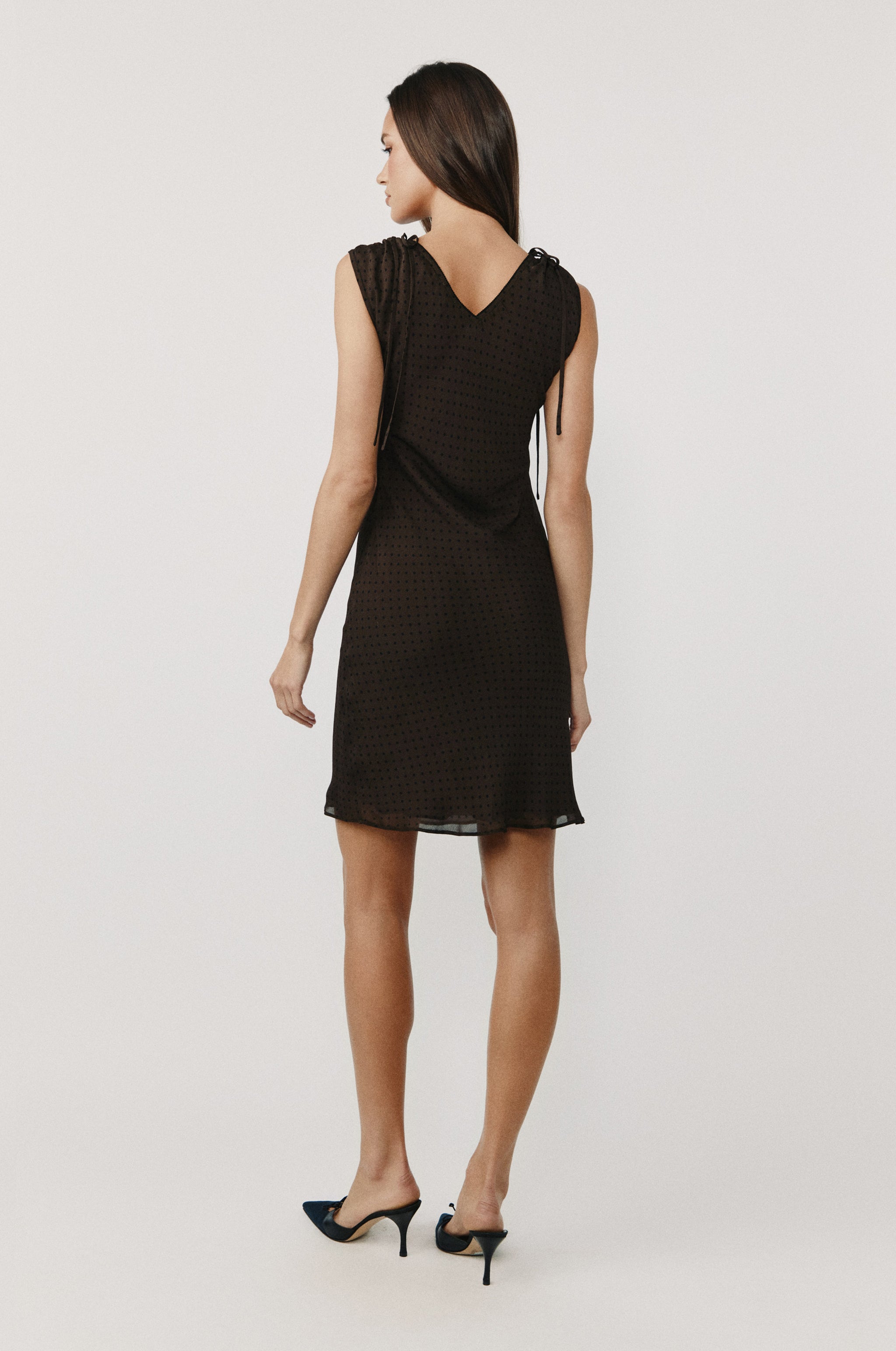 Clara Dress | Brown Polka Dot – With Jéan