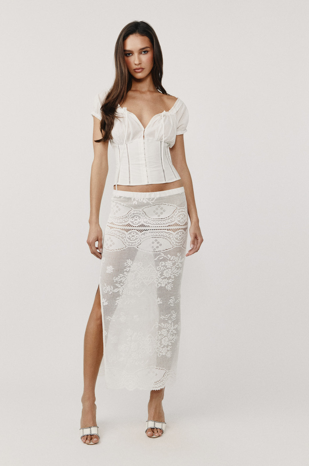 Florence Midi Skirt | White