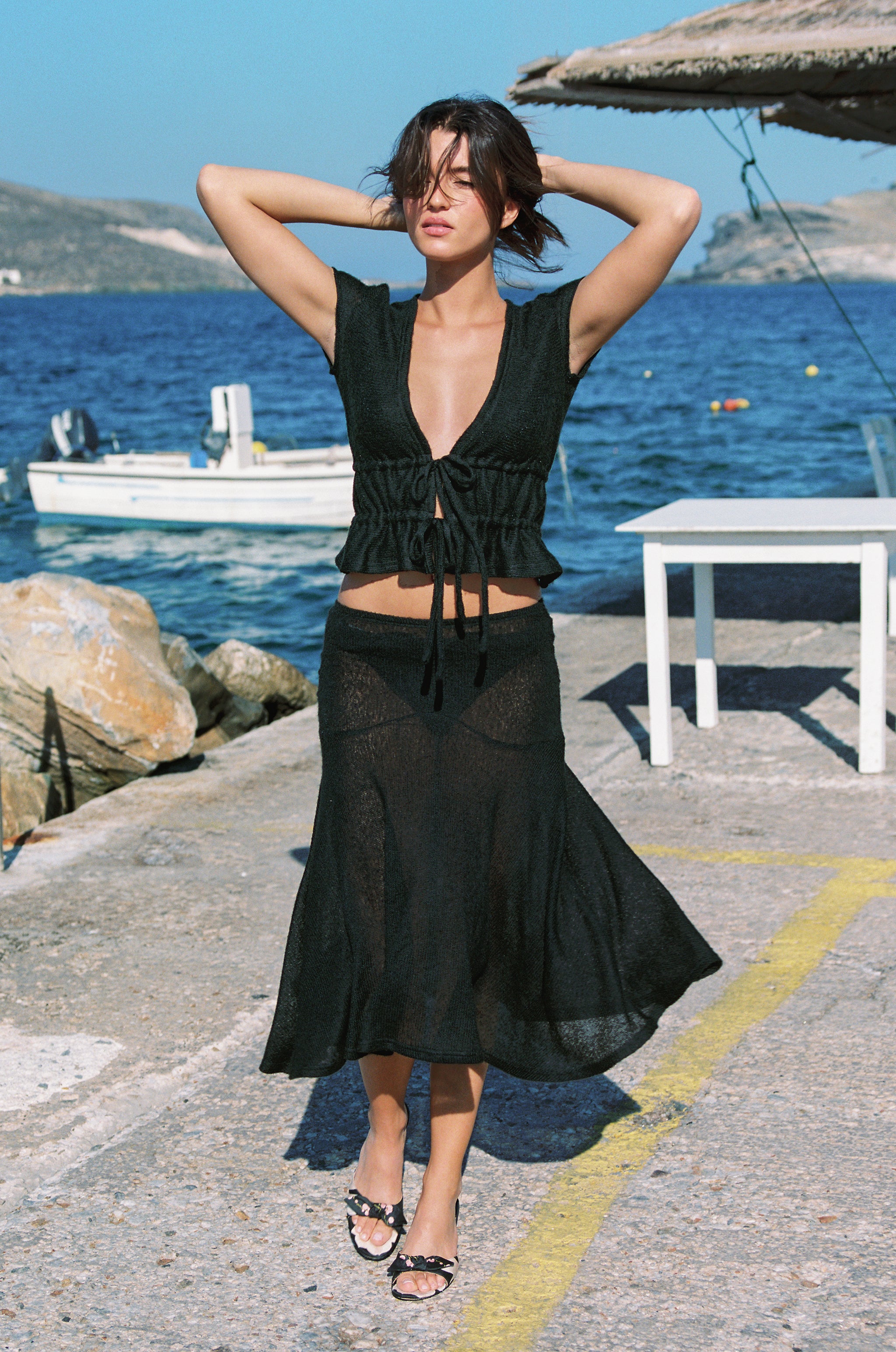 frangant tops 黒 garter tops black | FRANGANT