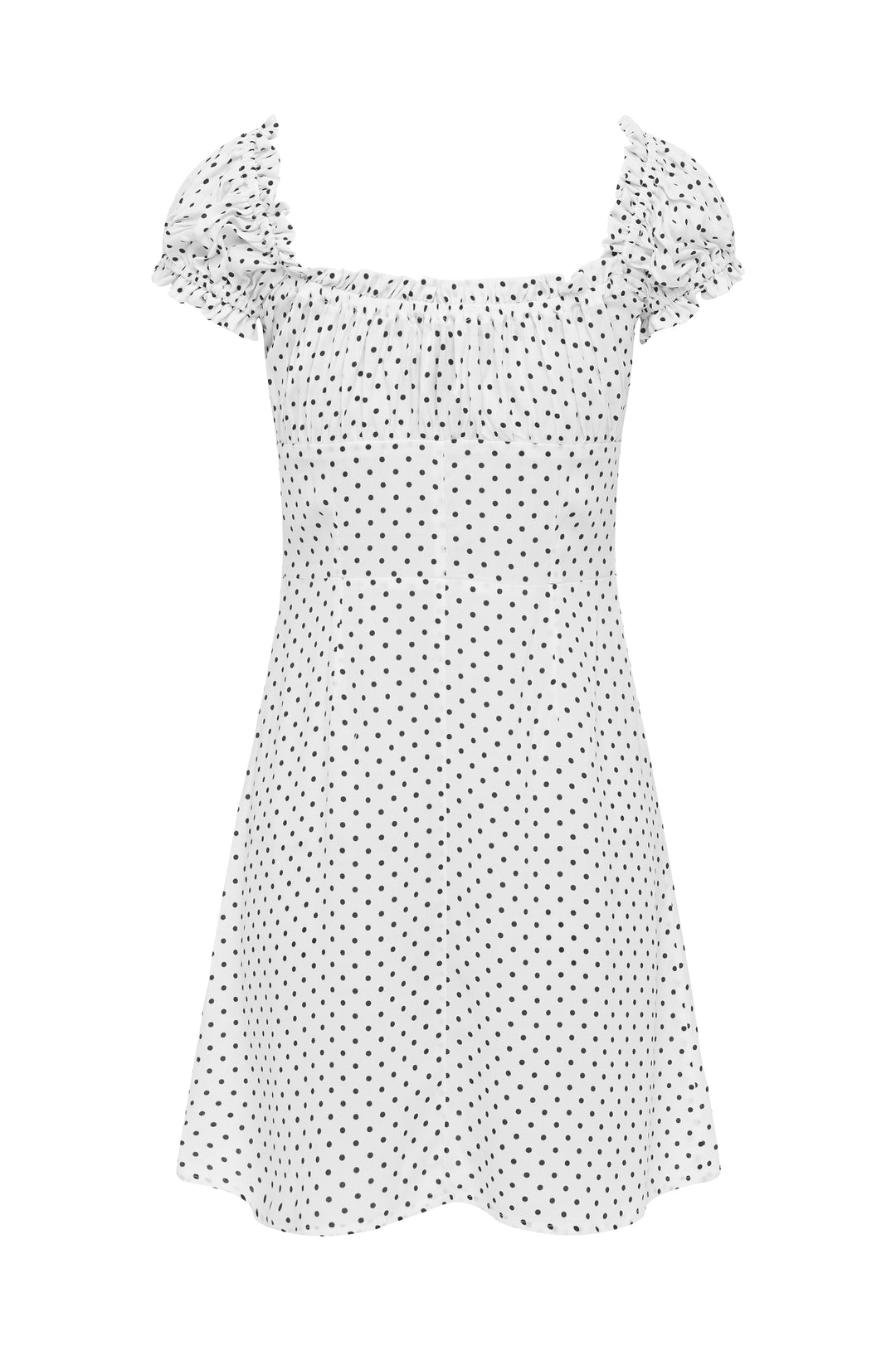 Isabelle Dress | White Polka Dot