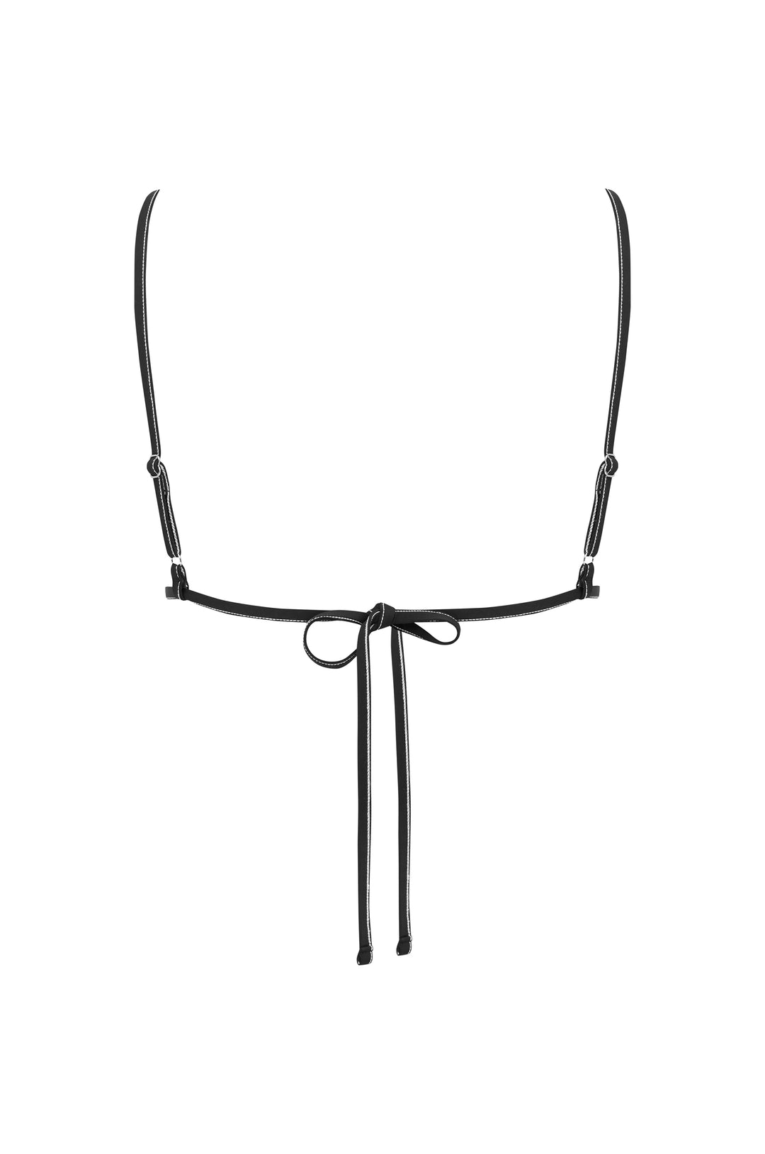 Black Jade bikini top with adjustable shoulder straps and back tie closure.