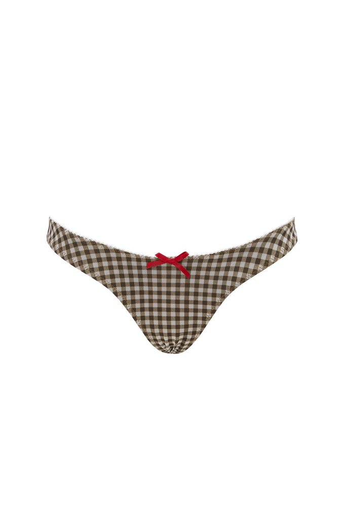 Jeanie Bikini Bottom | Brown Gingham