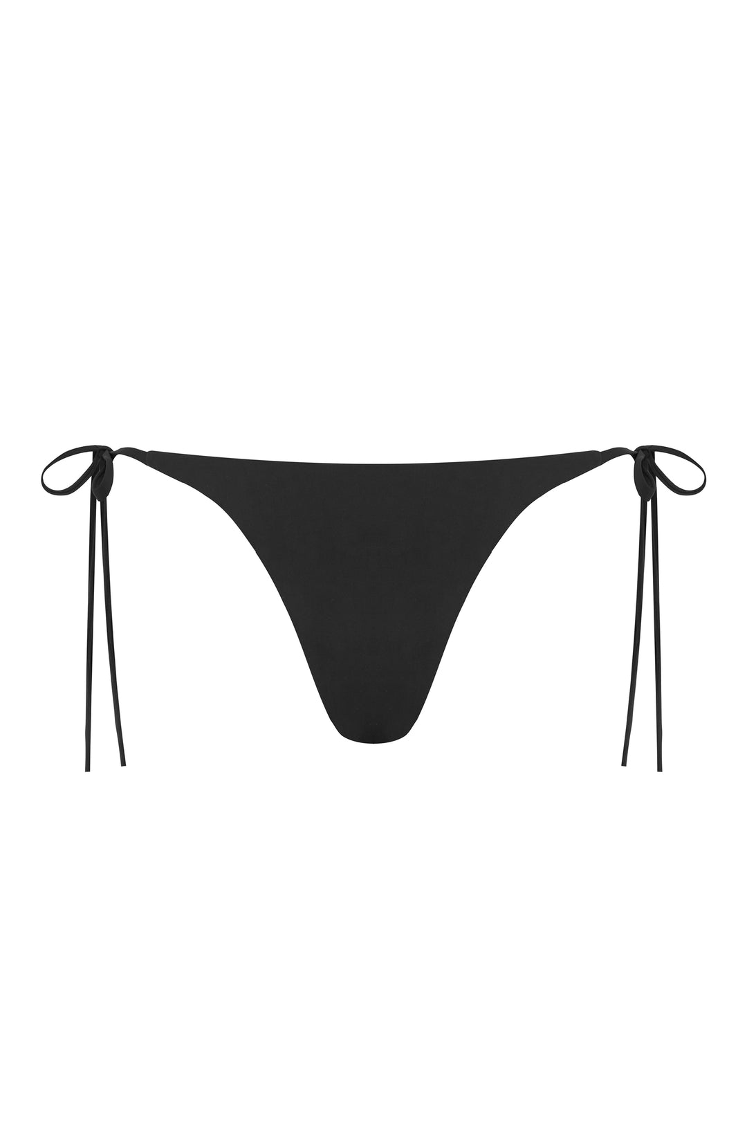 Juni Bikini Bottom in Black Blossom, a cheeky cut with tie sides and custom floral embroidery.