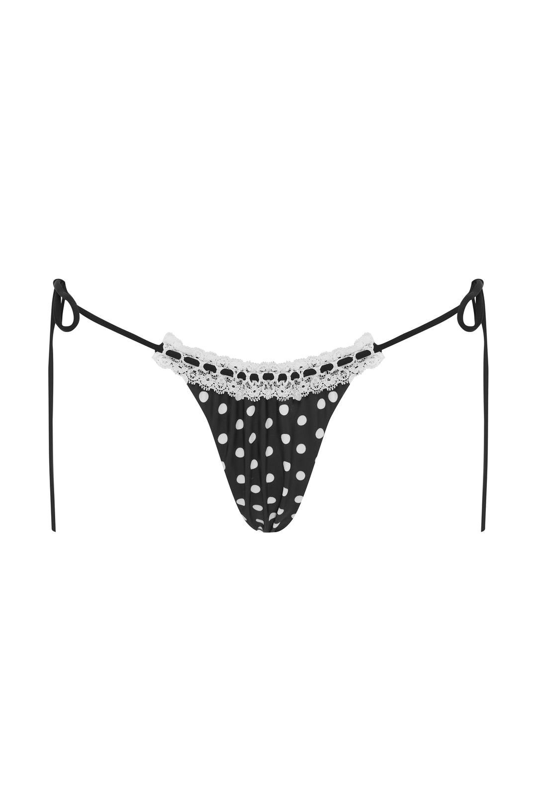 Juni Bikini Bottom | Black / White Polka Dot