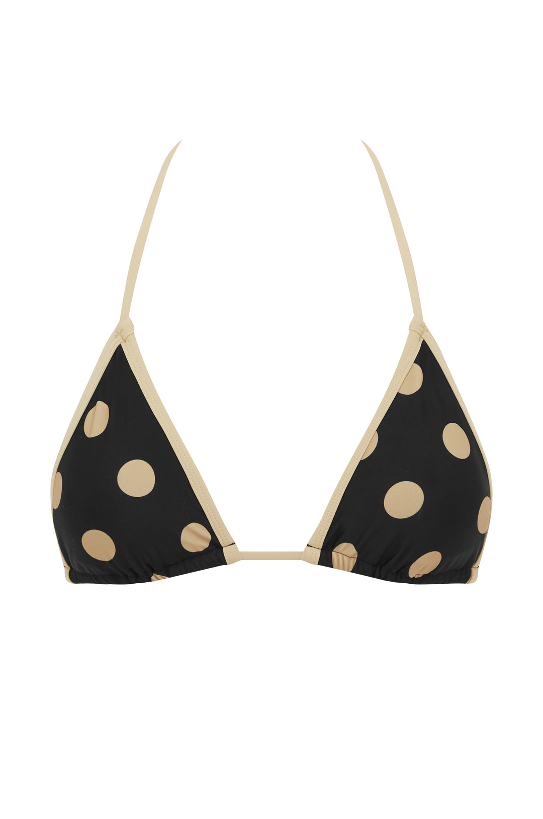 Juni Bikini Top | Beige Big Dot