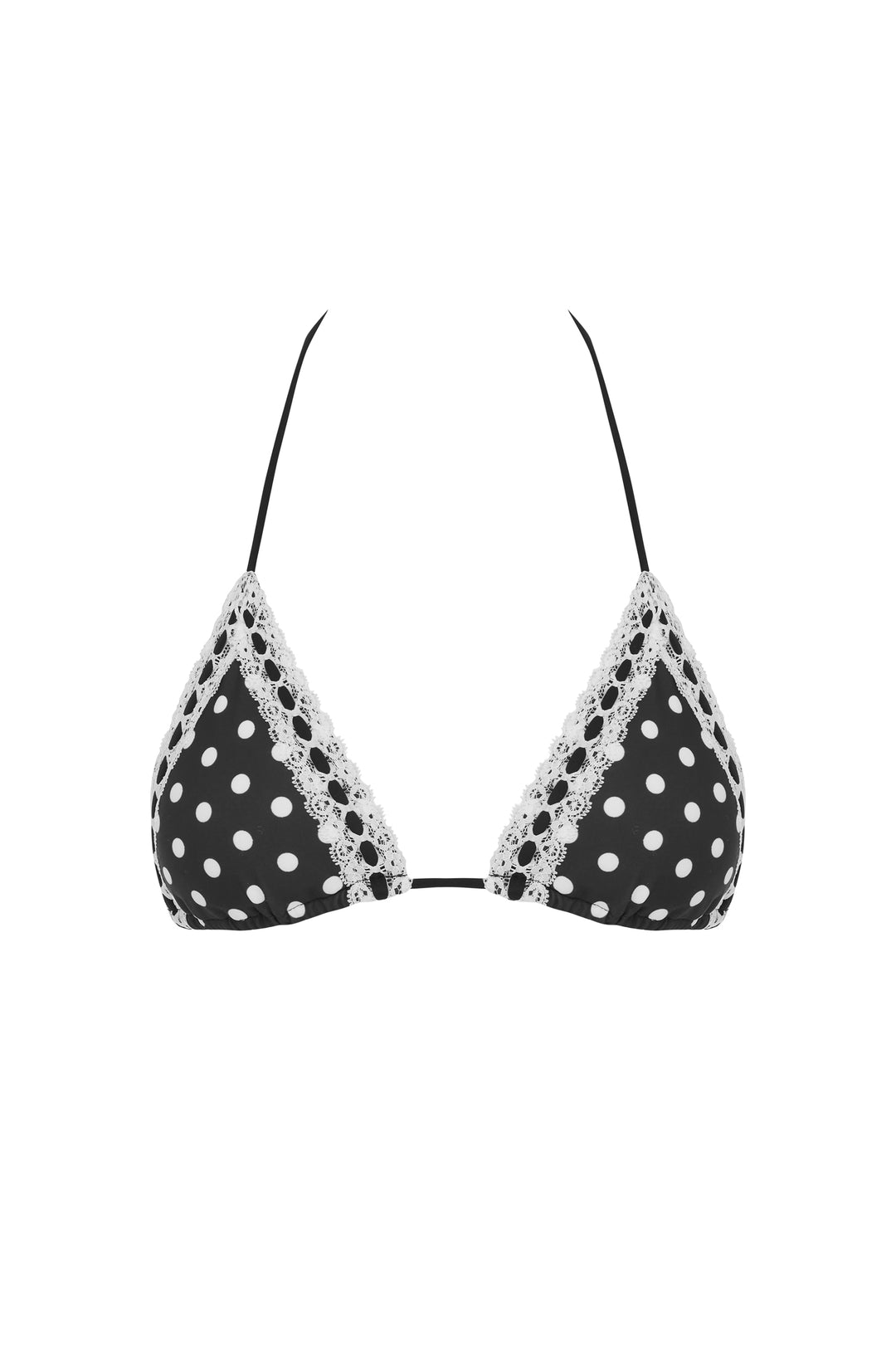 Juni Bikini Top | Black / White Polka Dot