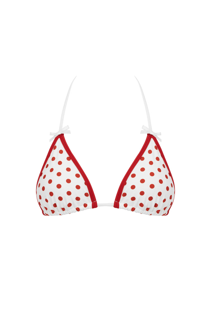 Juni Bikini Top | Red/White Polka Dot