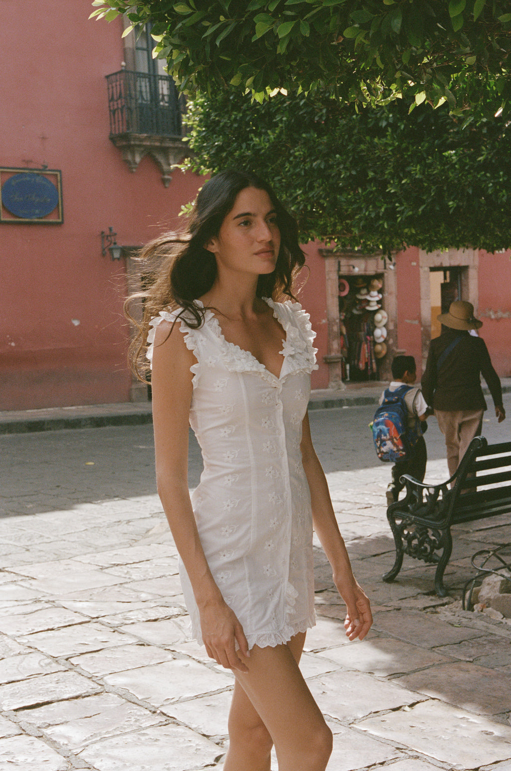 with jean white mini dress Lili Dress