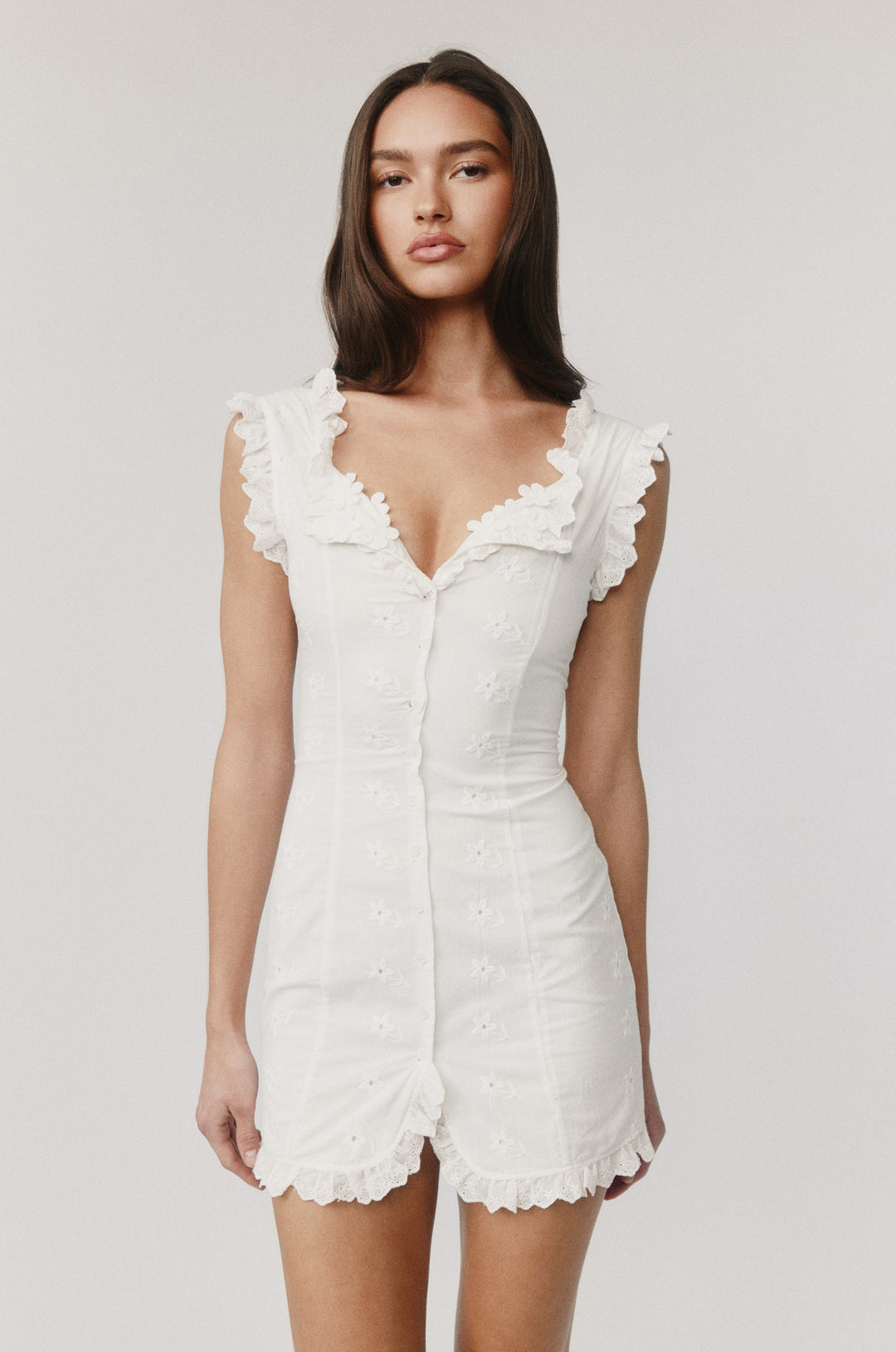 with Jean | Lili Dress | White L with Jean | Lili Dress | White L