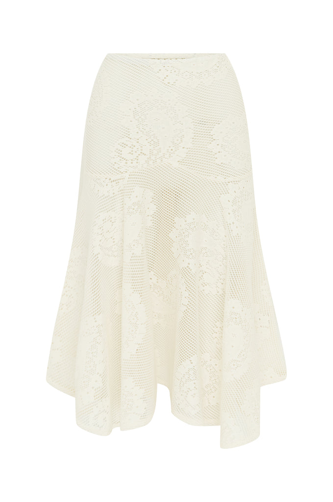 Maeve Midi Skirt | White Lace