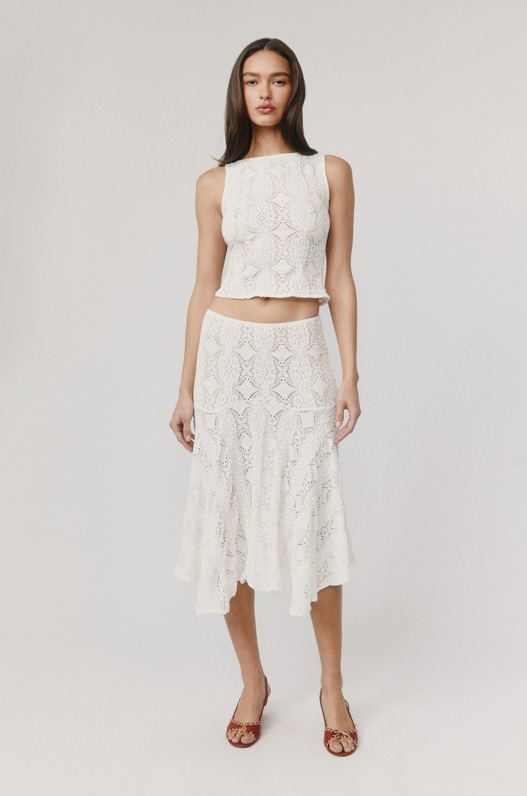 Maeve Midi Skirt | White