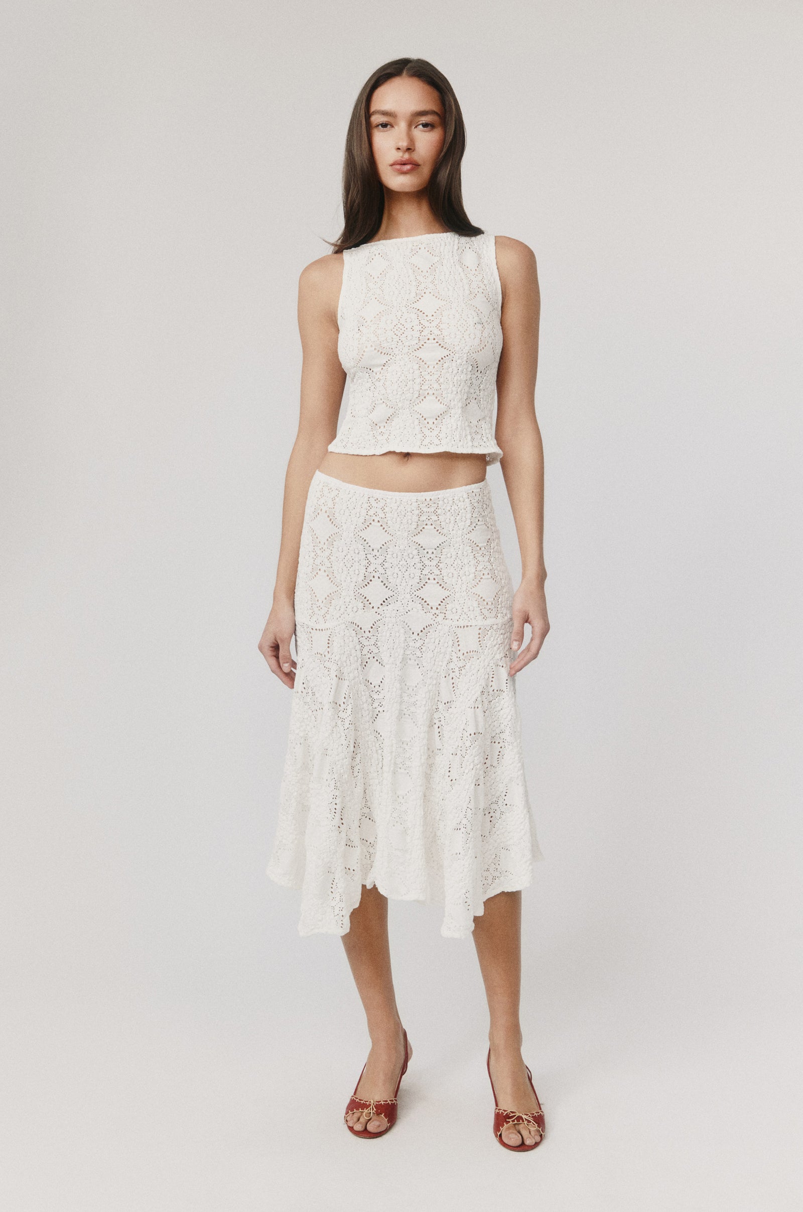 Maeve Midi Skirt White With Jéan — free download