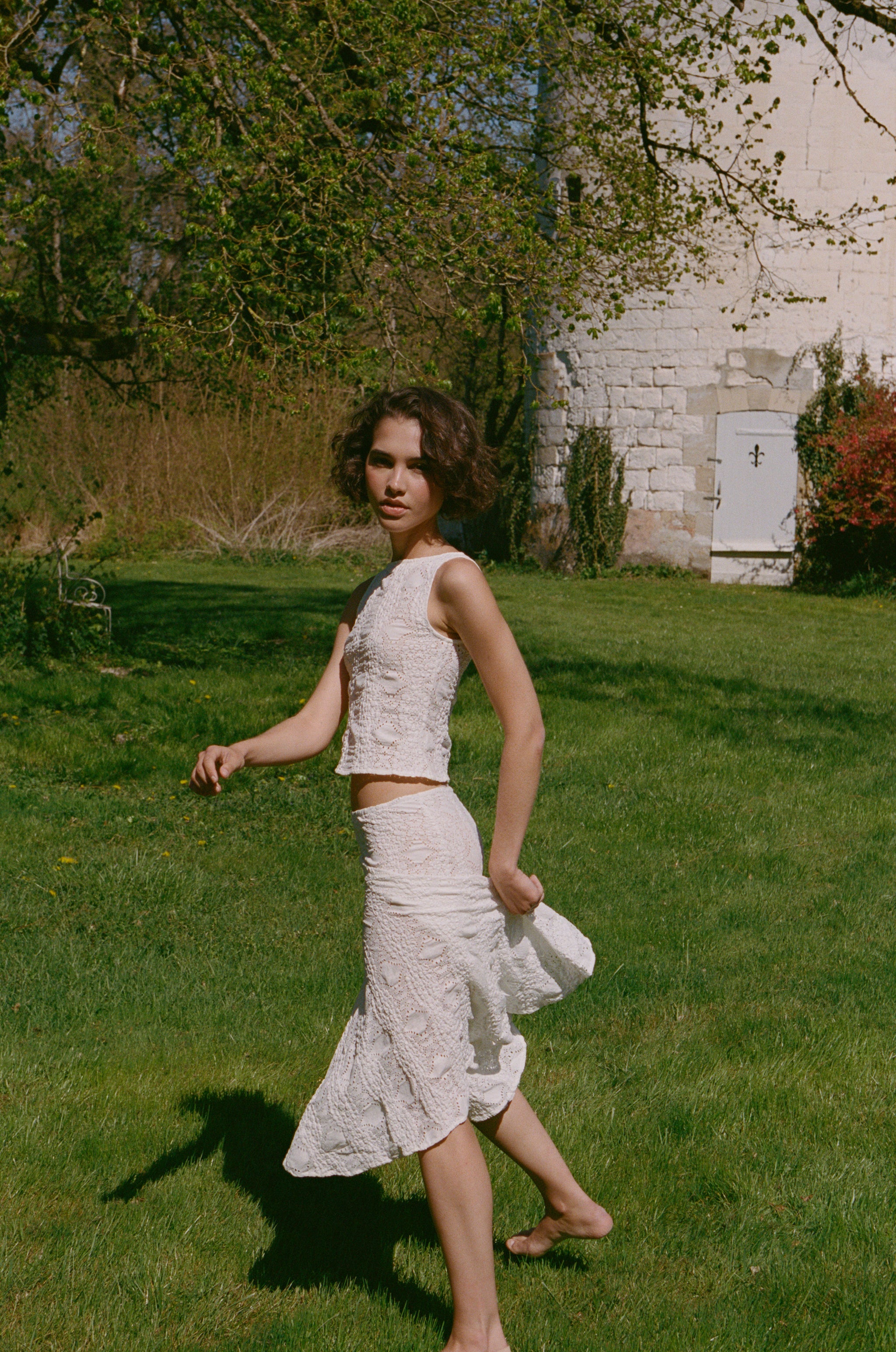 Maeve Midi Skirt | White – With Jéan