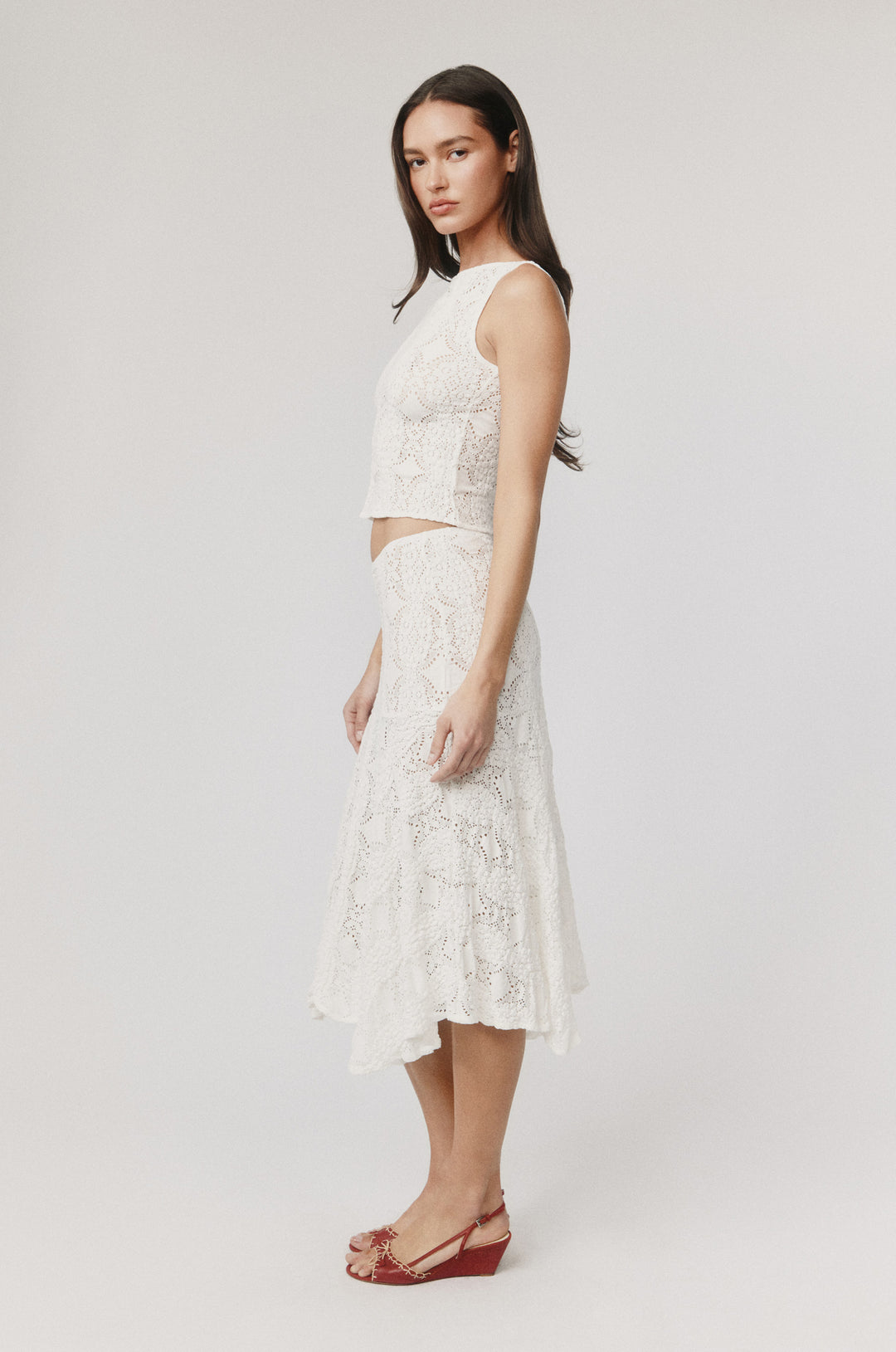Maeve Midi Skirt | White
