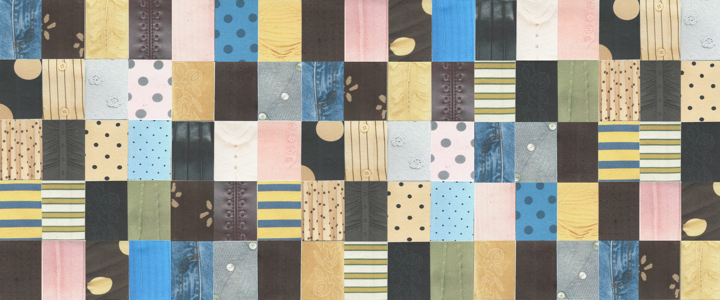 Patterned fabric swatches arranged in a grid.