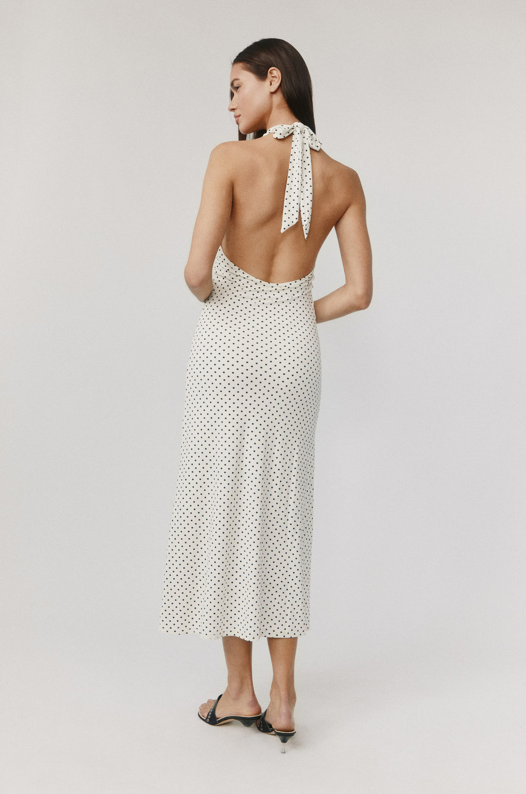 grey and white polka dot dress Silver Polka Dot Flocked Mesh Dress