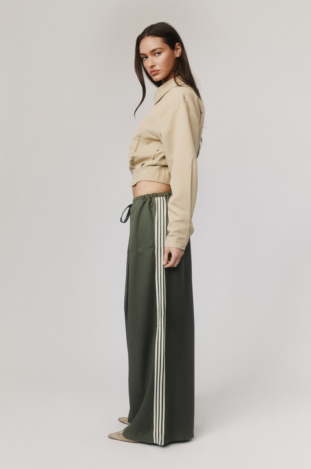 Norah Pants | Khaki Stripe