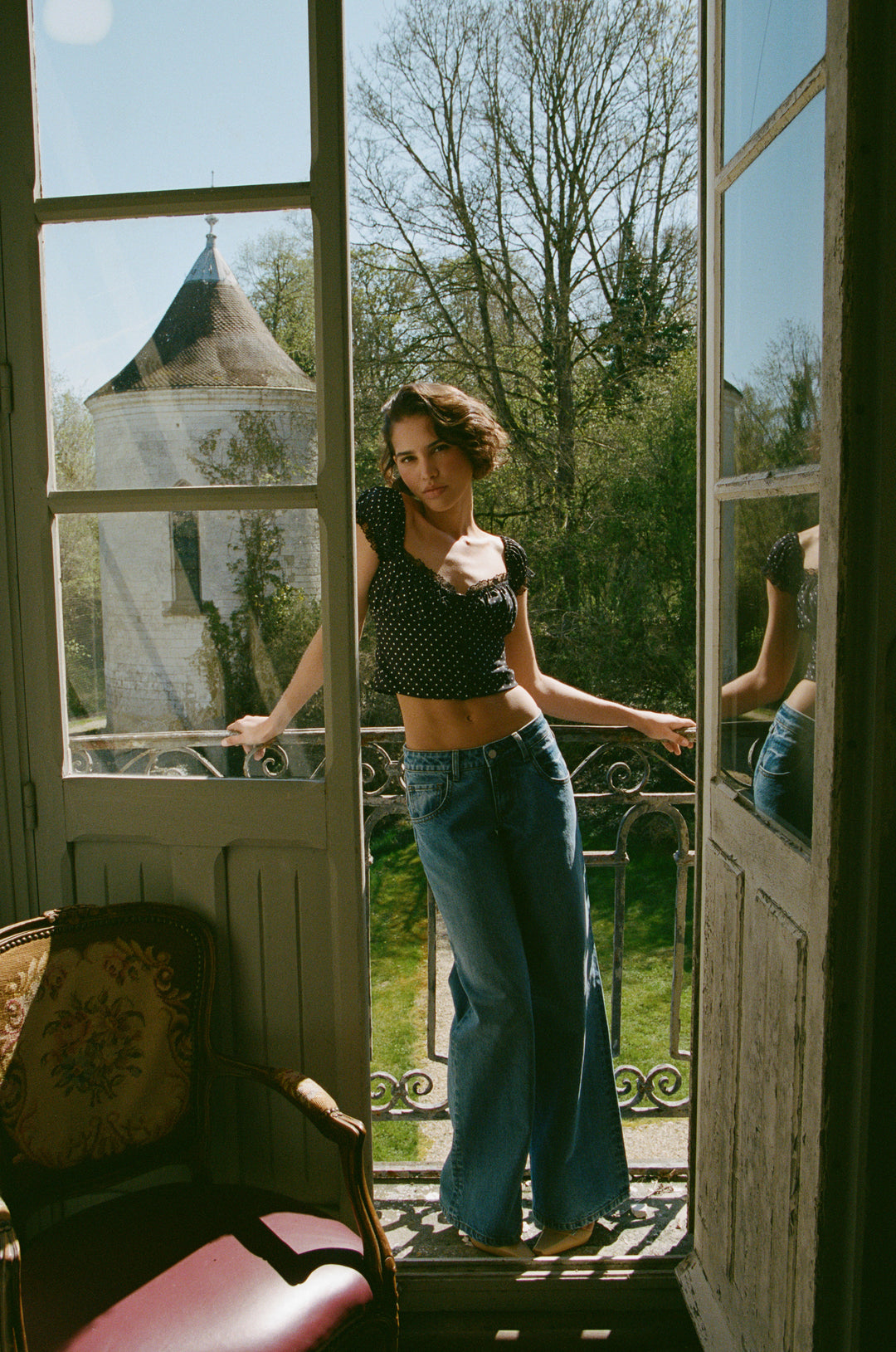 Remi Top | Black Polka Dot