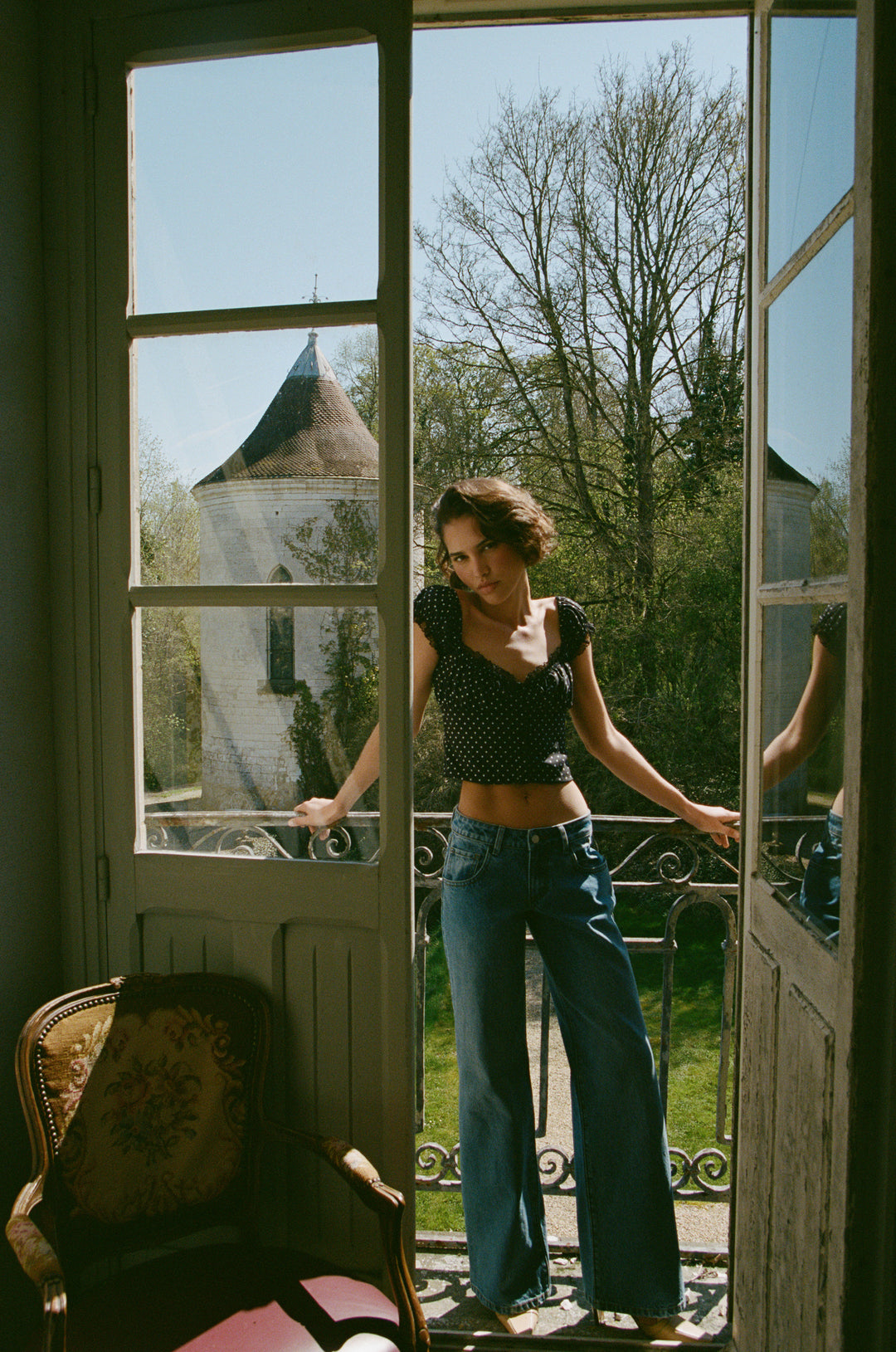 Remi Top | Black Polka Dot