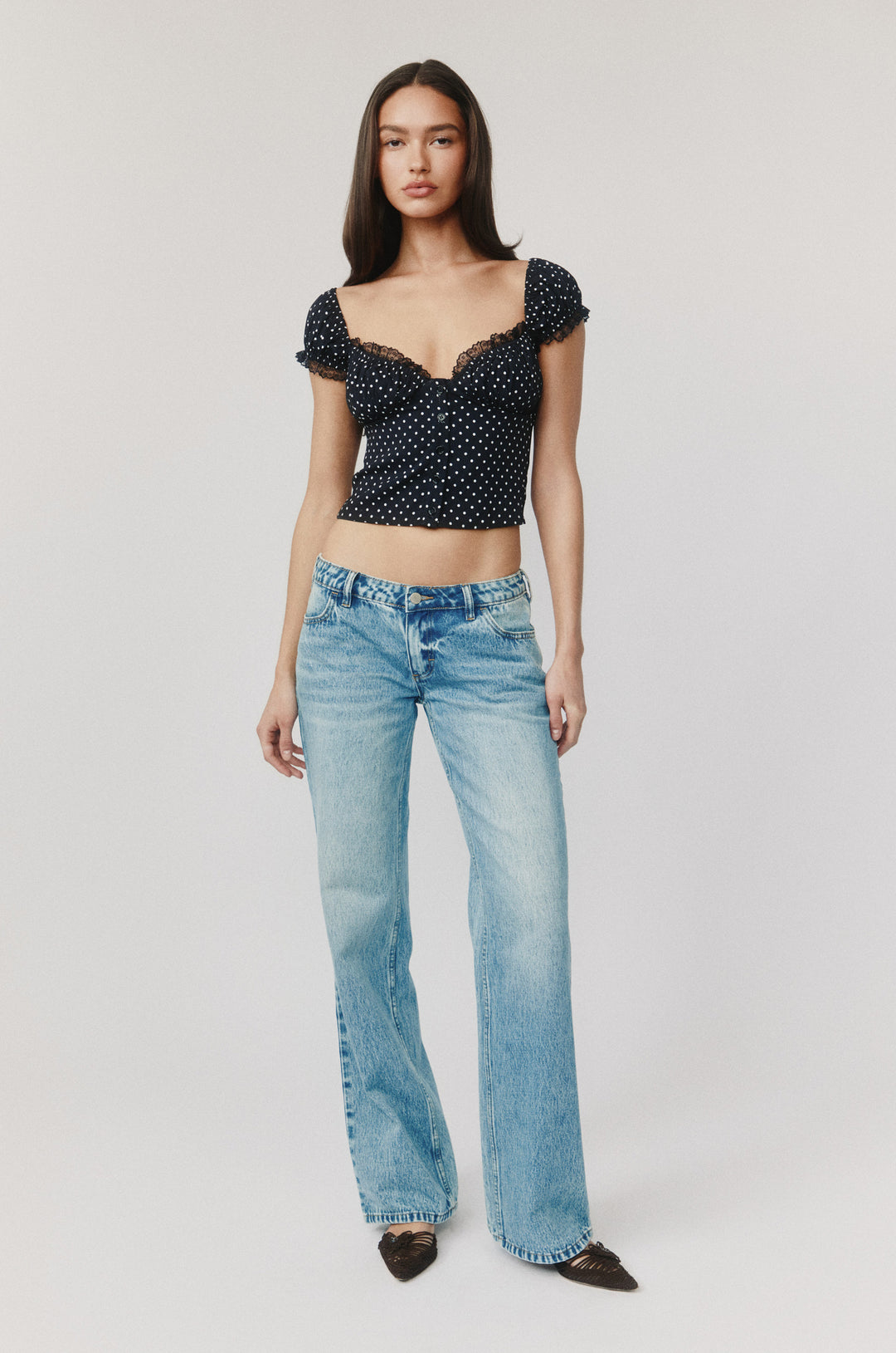 Remi Top | Black Polka Dot