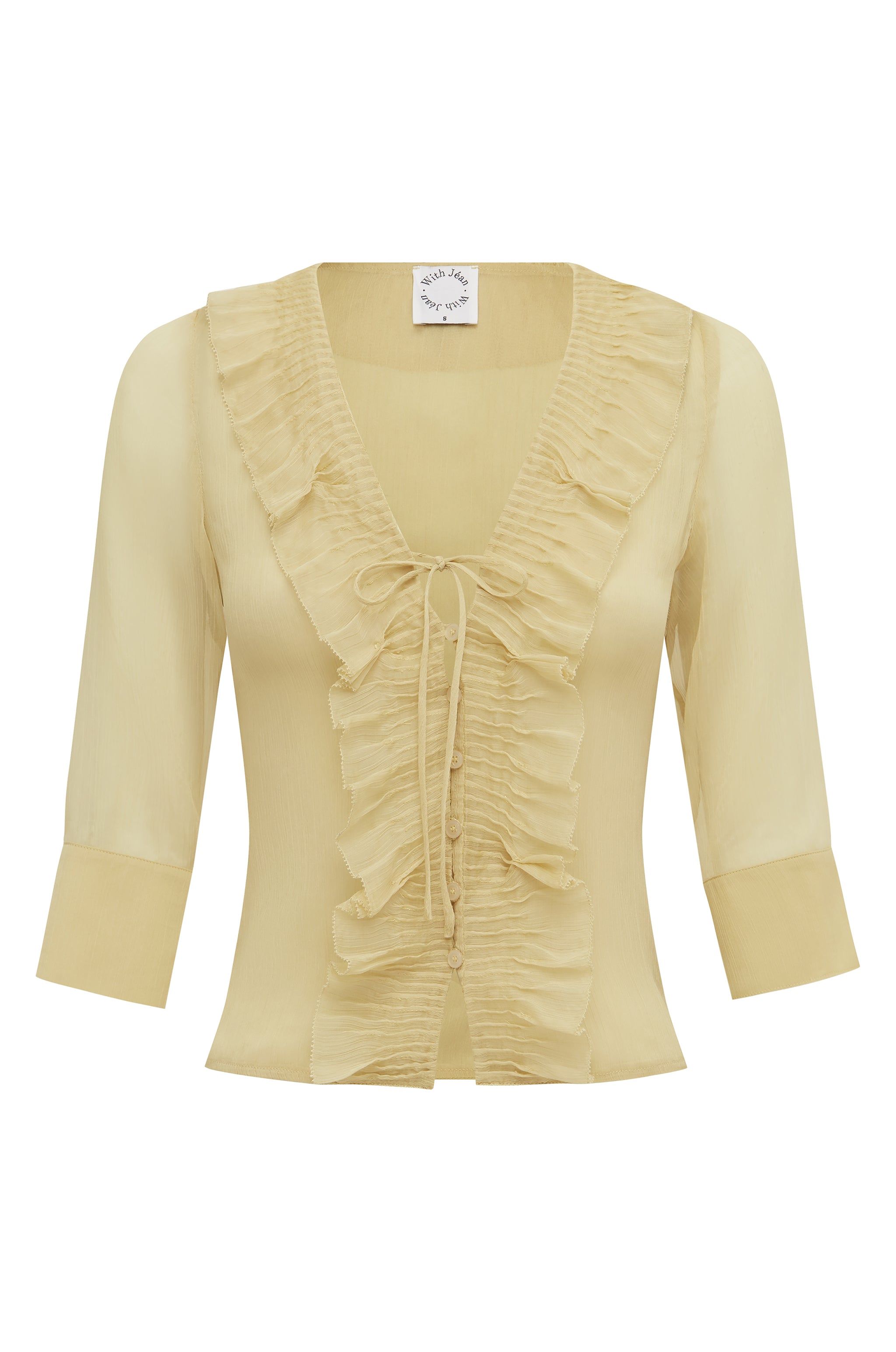 Bibiy sarah ribbon top ベージュ Sasha Top | Beige – With Jéan