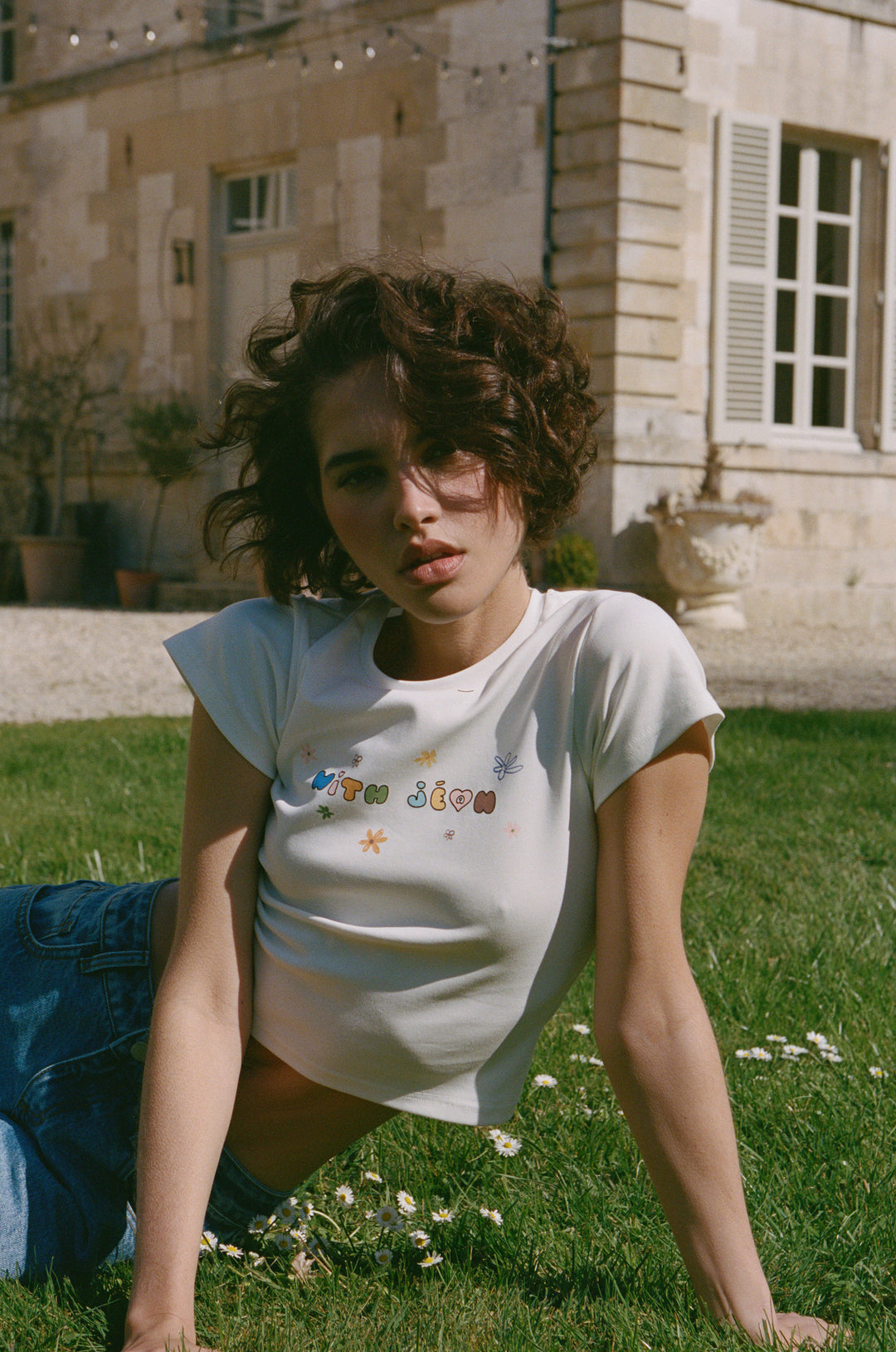 With Flowers Tee | White / Multi