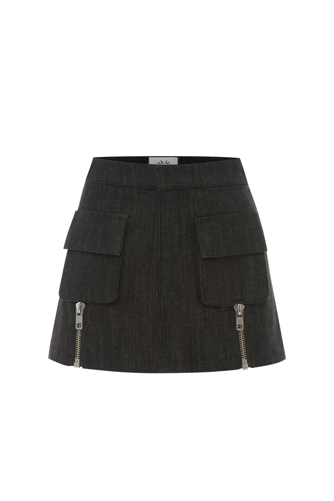 Mirabel Mini Skirt | Black Wash Denim