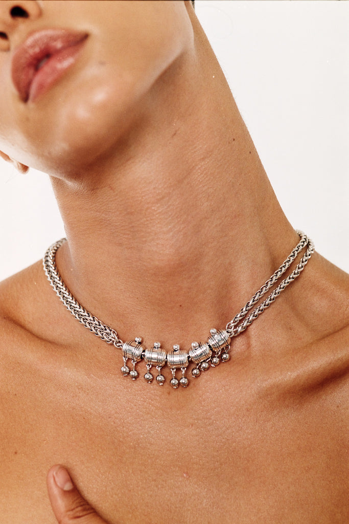 Jean 5 Necklace | Antique Silver